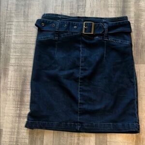Free people stretch denim skirt with belt